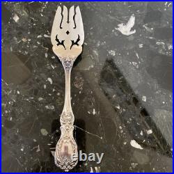 Reed&barton Francis I Old M Hand Pierced8diamond Sterling Silver Cold Meat Fork