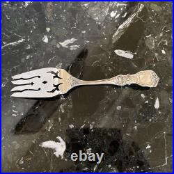 Reed&barton Francis I Old M Hand Pierced8diamond Sterling Silver Cold Meat Fork