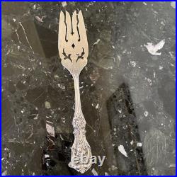 Reed&barton Francis I Old M Hand Pierced8diamond Sterling Silver Cold Meat Fork
