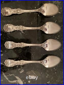 Reed&barton Francis I Sterling Silver 4 Dessert/oval Soup Spoon 7 1/4flatware