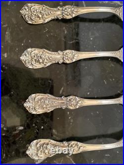 Reed&barton Francis I Sterling Silver 4 Dessert/oval Soup Spoon 7 1/4flatware