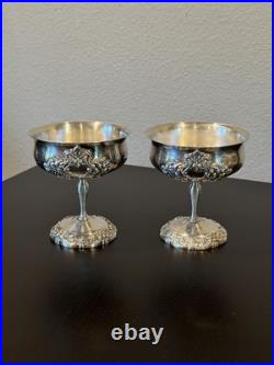 Set 2 items Reed & Barton Silver Plated Champagne Goblet King Francis 1661