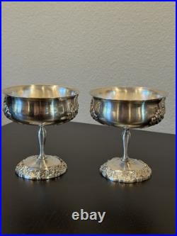 Set 2 items Reed & Barton Silver Plated Champagne Goblet King Francis 1661