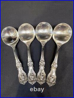 Set 4 Reed & Barton Francis I Sterling Silver Cream Soup Spoons 5 7/8-New Mark