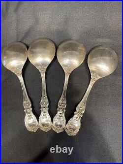 Set 4 Reed & Barton Francis I Sterling Silver Cream Soup Spoons 5 7/8-New Mark