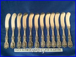 Set Of 12 Reed & Barton Francis I Sterling Flat Butter Knives NO mono Old h/m