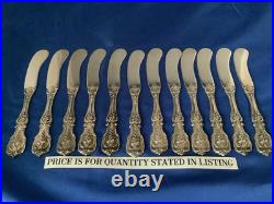 Set Of 12 Reed & Barton Francis I Sterling Flat Butter Knives NO mono Old h/m