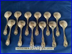 Set Of 12 Reed & Barton Francis I Sterling Round Cream Soup Spoons NOmono Oldh/m