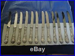 Set Of 12 Sterling Handles 9 Dessert Knives By Reed & Barton Francis I Pattern
