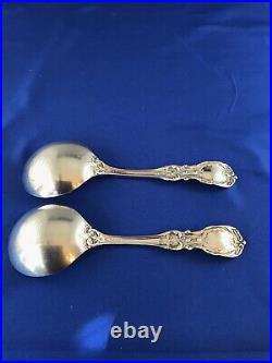 Set Of 2 Reed & Barton Francis I Sterling Silver Cream Gumbo Soup Spoons NO mono