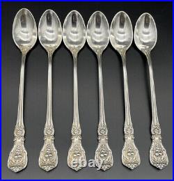 Set Of 6 Sterling Silver Reed & Barton Francis 1st Ice Tea Spoons No Monograms