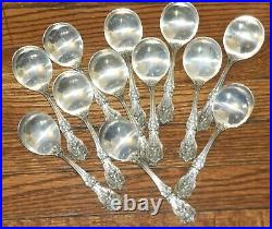 Set of 12 Francis I Reed & Barton Sterling Silver Soup Spoons No mono