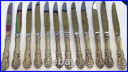 Set of 12 Reed&Barton FRANCIS I Sterling WithStainless Modern Hollow Knife 8 7/8