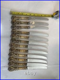 Set of 12 Reed & Barton Francis 1st I Knives 9 1/2 Inches Long