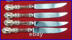 Set of 4 Francis I by Reed & Barton Sterling Serrated Steak Knives Custom Made