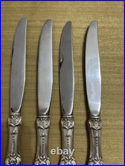 Set of 4 REED & BARTON STERLING SILVERFRANCIS I Knives Mirror Stele 9 3/8