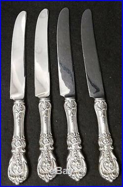 Set of 4 Reed & Barton Francis 1st Sterling Silver Diner Knives Mono 9 5/8