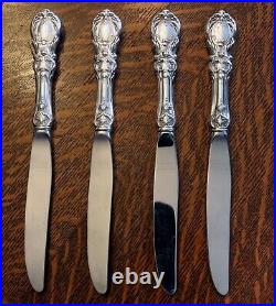 Set of 4 Reed & Barton Francis I Sterling Silver Handle Dinner Knife 9 No Mono