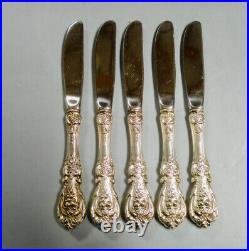 Set of 5 Francis 1st Sterling Modern Hollow Butter Spreaders 6 3/8 No Mono