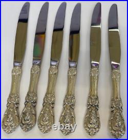 Set of 6 Reed&Barton FRANCIS I Sterling With Stainless Modern Hollow Knife 8 1/8
