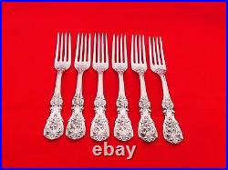 Set of 6 Reed & Barton Sterling Silver Francis I Large Dinner Forks XW-15