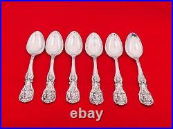 Set of 6 Reed & Barton Sterling Silver Francis I Large Teaspoons XW-13