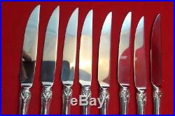 Set of 8 Francis I by Reed & Barton Sterling Silver Steak Knives Custom Made