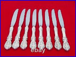 Set of 8 Reed & Barton Sterling Silver Francis I Place Knives LR-15