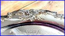 Silverplate Reed & Barton King Francis 31 x 21 HUGE OVAL Handle Serving Tray 40s