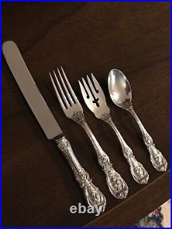 Sterling 4-pc Place Setting REED & BARTON FRANCIS I, Old Mark, Mono M, 9 Avail