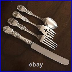 Sterling 4-pc Place Setting REED & BARTON FRANCIS I, Old Mark, Mono M, 9 Avail