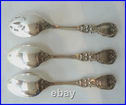 Three Reed & Barton Francis 1st Sterling Serving Spoons, 2 Solid, 1 Pierced