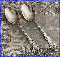 Unused REED & BARTON Francis 1 Sterling Oval Soup Spoons, Set of 2