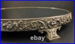 VTG King Francis Reed & Barton Oval Silver Plated Mirrored Plateau Vanity 14x10