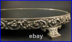 VTG King Francis Reed & Barton Oval Silver Plated Mirrored Plateau Vanity 14x10
