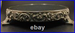 VTG King Francis Reed & Barton Oval Silver Plated Mirrored Plateau Vanity 14x10