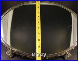 VTG King Francis Reed & Barton Oval Silver Plated Mirrored Plateau Vanity 14x10