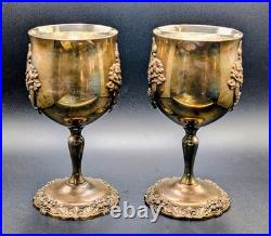 VTG Reed & Barton King Francis 1659 Goblets Set of 4 Silverplate Vintage Patina