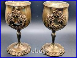 VTG Reed & Barton King Francis 1659 Goblets Set of 4 Silverplate Vintage Patina
