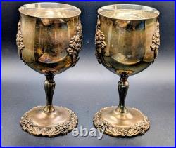 VTG Reed & Barton King Francis 1659 Goblets Set of 4 Silverplate Vintage Patina
