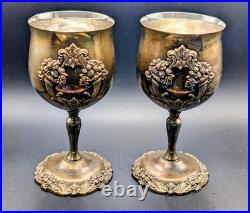 VTG Reed & Barton King Francis 1659 Goblets Set of 4 Silverplate Vintage Patina