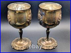 VTG Reed & Barton King Francis 1659 Goblets Set of 4 Silverplate Vintage Patina