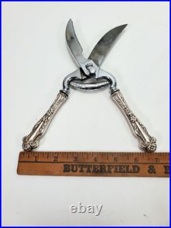 Victorian Sterling Silver Handle Poultry Shears Francis I Reed & Barton Italy