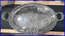 Vintage 1951 Reed & Barton King Francis Large 22 Handled Tray Rare No Feet