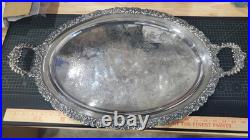 Vintage 1951 Reed & Barton King Francis Large 22 Handled Tray Rare No Feet