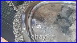 Vintage 1951 Reed & Barton King Francis Large 22 Handled Tray Rare No Feet