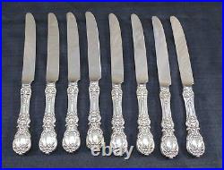 Vintage 8 Reed & Barton Sterling Silver Francis Dinner Knives Flatware 9 1/4