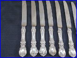 Vintage 8 Reed & Barton Sterling Silver Francis Dinner Knives Flatware 9 1/4