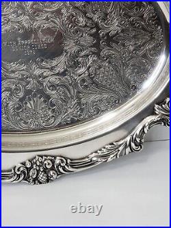 Vintage King Francis Silverplate Oval Serving Tray Platter Reed & Barton #1640