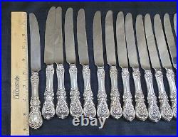 Vintage Lot 19 Reed & Barton Francis Sterling Silver Handle Dinner Knives 9